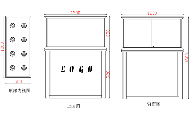 精品橱窗珠宝展示柜H款